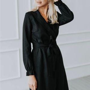 NWT Linen wrap dress.  Handmade in Lithuania.